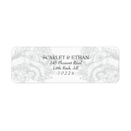 Gothic Spooky Flower Hearts Elegant Vampire Etiket