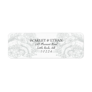 Gothic Spooky Flower Hearts Elegant Vampire Etiket