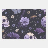 Gothic Spooky Flowers Skull Inpakpapier Vel (Voorkant 2)