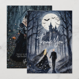 Gothic Spooky Forest Toward Castle TLW26 Bedankkaart