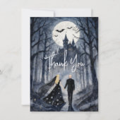 Gothic Spooky Forest Toward Castle TLW26 Bedankkaart (Voorkant)