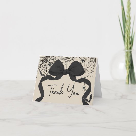 Gothic Spooky Little Boo Baby shower Bedankkaart (Voorkant)