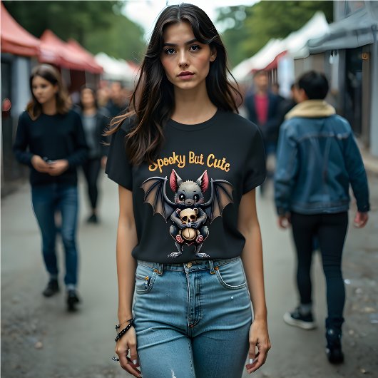 Gothic Spooky Maar Schattigee Vleermuis Vrouwen T-shirt
