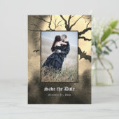 Gothic Spooky Photo Save the Date (Staand voorkant)