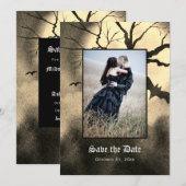Gothic Spooky Photo Save the Date (Voorkant / Achterkant)