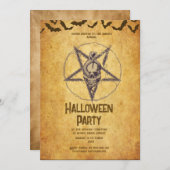 gothic  spooky schedel halloween uitnodiging (Voorkant / Achterkant)