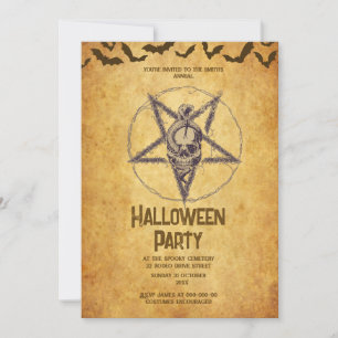 gothic spooky schedel halloween uitnodiging