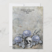 Gothic Spooky Skeleton Halloween Wedding Kaart (Achterkant)