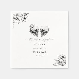 Gothic Spooky Skull Til Death Do Us Part Wedding Servet