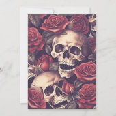 Gothic  Spooky Skulls en rozen Halloween Kaart (Voorkant)
