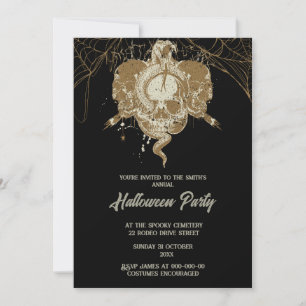 Gothic Spooky Skulls Halloween Kaart