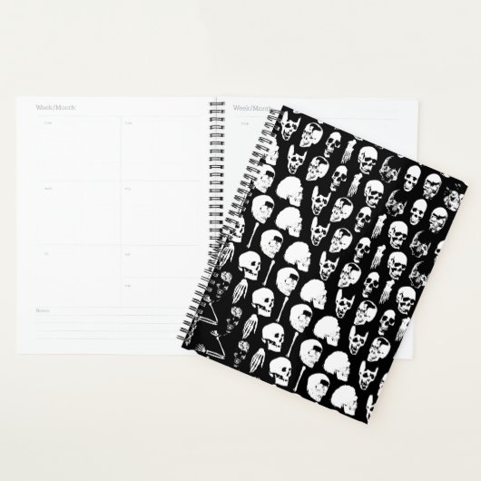 Gothic Spooky Skulls Spiral Planner (Display)