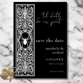 Gothic Spooky Spider Zwart Wit Huwelijk Save The Date