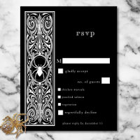 Gothic Spooky Spider Zwart Wit Trouwdiner