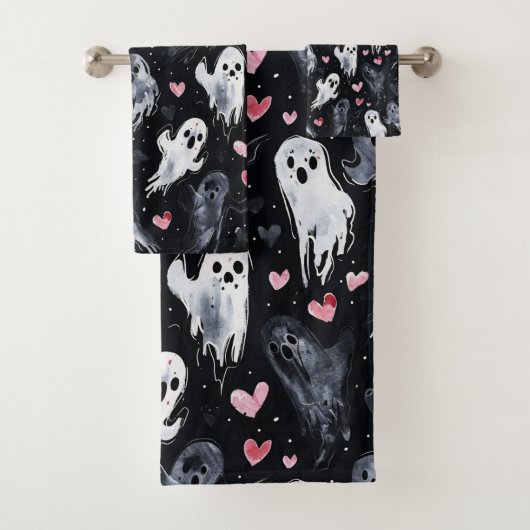 Gothic Spooky Valentijn Geesten met harten Bad Handdoek (Insitu)