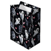 Gothic Spooky Valentijn Geesten met harten Medium Cadeauzakje (Voorkant Gekanteld)