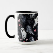 Gothic Spooky Valentijn Geesten met harten Mok (Links)