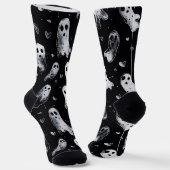 Gothic Spooky Valentijn Geesten met harten Sokken (Gebogen)