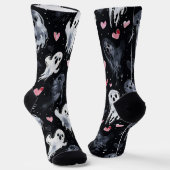 Gothic Spooky Valentijn Geesten met harten Sokken (Gebogen)