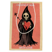 Gothic Spooky Valentijn Grim Reaper met Hart Medium Cadeauzakje (Achterkant)