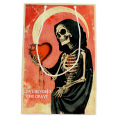 Gothic Spooky Valentijn Grim Reaper met Hart Medium Cadeauzakje (Achterkant)
