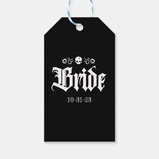 Gothic Spooky Witchy Halloween Bruid Cadeaulabel (Voorkant)
