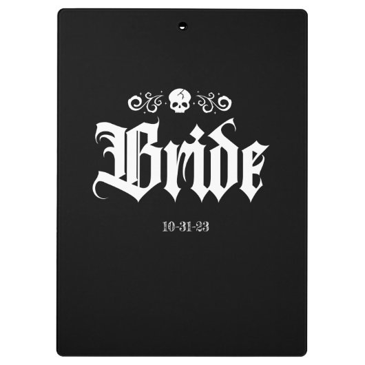 Gothic Spooky Witchy Halloween Bruid Klembord (Achterkant)