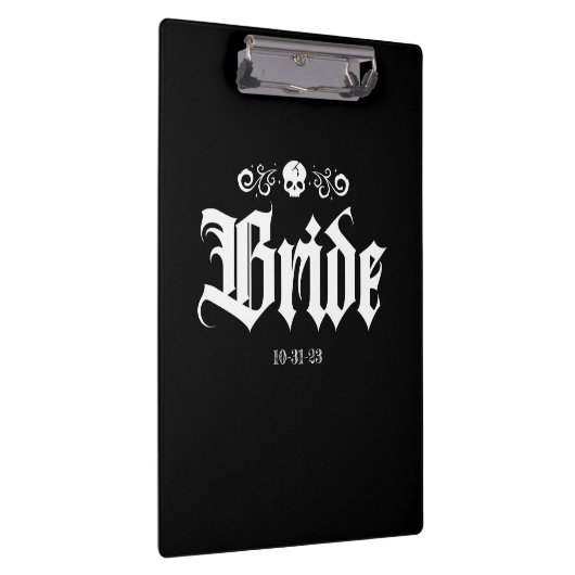 Gothic Spooky Witchy Halloween Bruid Klembord (Rechts)