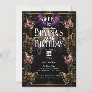 Gothic Sprookje Gouden Vlinder & Vleermuis Sweet 1 Kaart