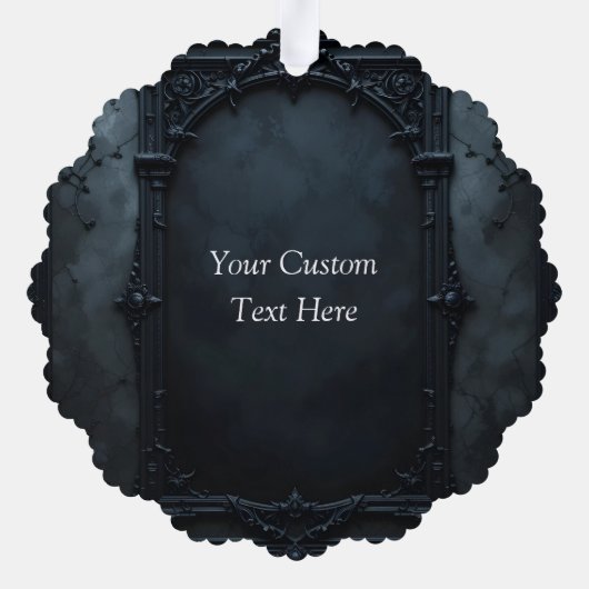 Gothic Square Frame Custom Ornament Kaart (Achterkant)