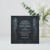 Gothic Square Frame Wedding Invitation Kaart (Staand voorkant)