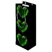 Gothic St. Patrick's Day Green Heart Box Wijn Cadeautas (Achterkant Gekanteld)