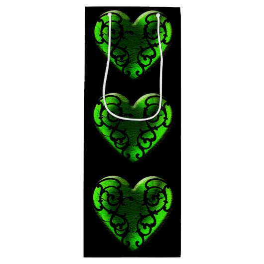 Gothic St. Patrick's Day Green Heart Box Wijn Cadeautas (Voorkant)