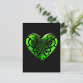 Gothic St. Patrick's Day Green Heart Briefkaart (Staand voorkant)
