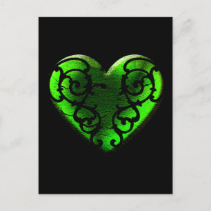 Gothic St. Patrick's Day Green Heart Briefkaart