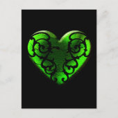 Gothic St. Patrick's Day Green Heart Briefkaart (Voorkant)