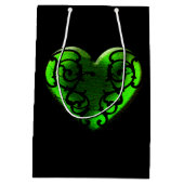Gothic St. Patrick's Day Green Heart Gift Bag Medium Cadeauzakje (Achterkant)