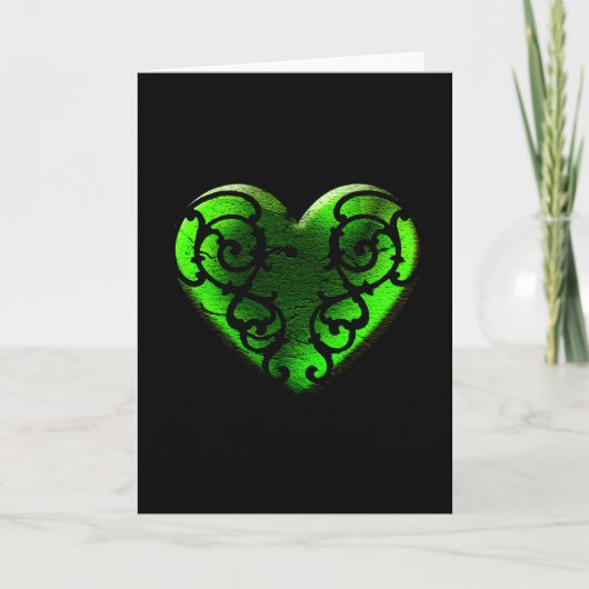 Gothic St. Patrick's Day Green Heart Kaart (Voorkant)