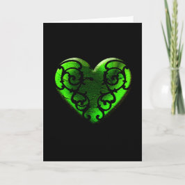Gothic St. Patrick's Day Green Heart Kaart