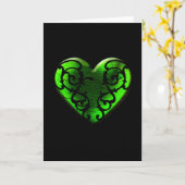 Gothic St. Patrick's Day Green Heart Kaart (Gele Bloem)