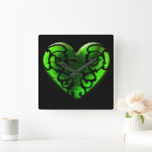 Gothic St. Patrick's Day Green Heart Klock Vierkante Klok (Huis)