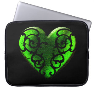 Gothic St. Patrick's Day Green Heart-laptop tas