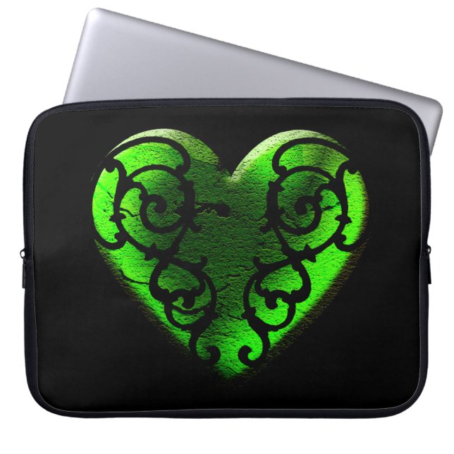 Gothic St. Patrick's Day Green Heart-laptop tas (Voorkant)