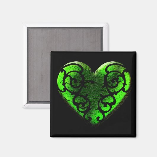 Gothic St. Patrick's Day Green Heart Magnet (Voorkant / Achterkant)