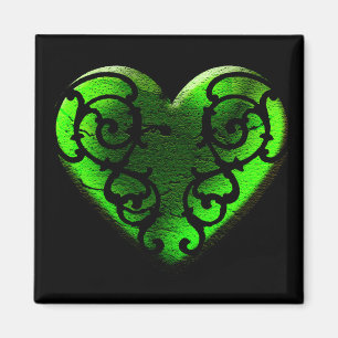 Gothic St. Patrick's Day Green Heart Magnet