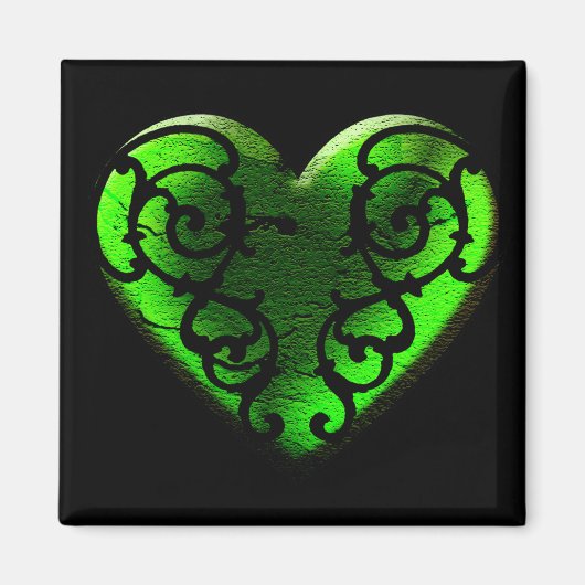 Gothic St. Patrick's Day Green Heart Magnet (Voorkant)