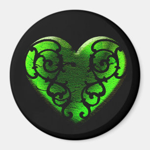 Gothic St. Patrick's Day Green Heart Magnet