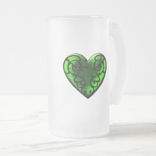 Gothic St. Patrick's Day Green Heart Mok (Voorkant rechts)