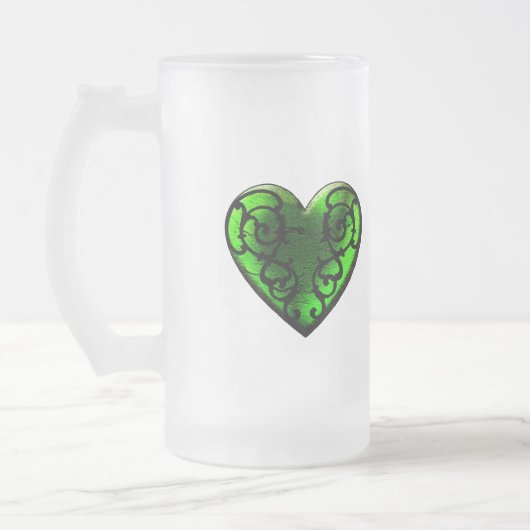 Gothic St. Patrick's Day Green Heart Mok (Links)