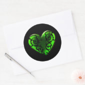 Gothic St. Patrick's Day Green Heart Ronde Sticker (Envelop)